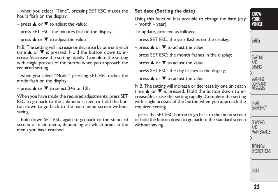 FIAT Nuovo Doblo' Panorama User Manual | Page 27 / 283