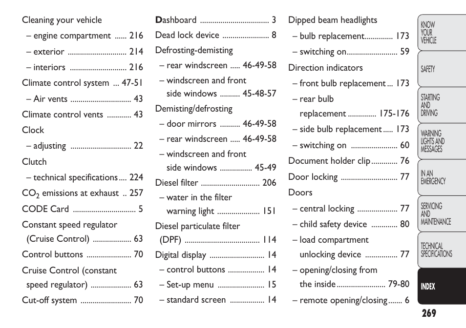 FIAT Nuovo Doblo' Panorama User Manual | Page 273 / 283