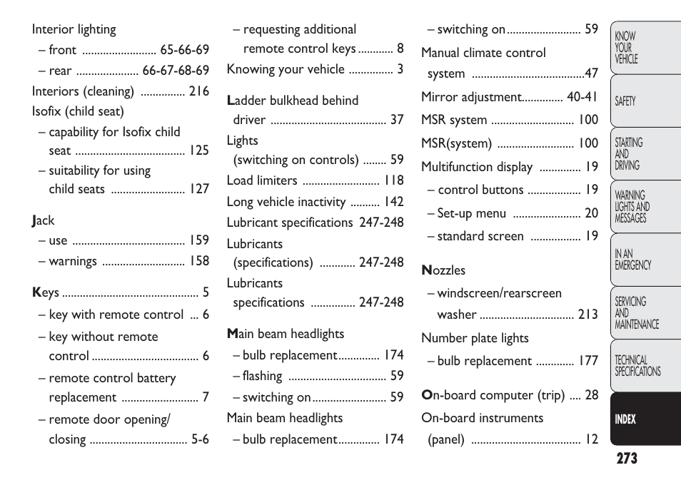 FIAT Nuovo Doblo' Panorama User Manual | Page 277 / 283