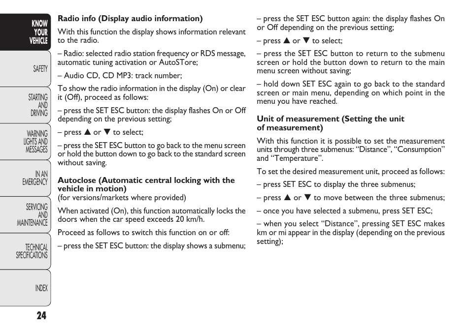 FIAT Nuovo Doblo' Panorama User Manual | Page 28 / 283