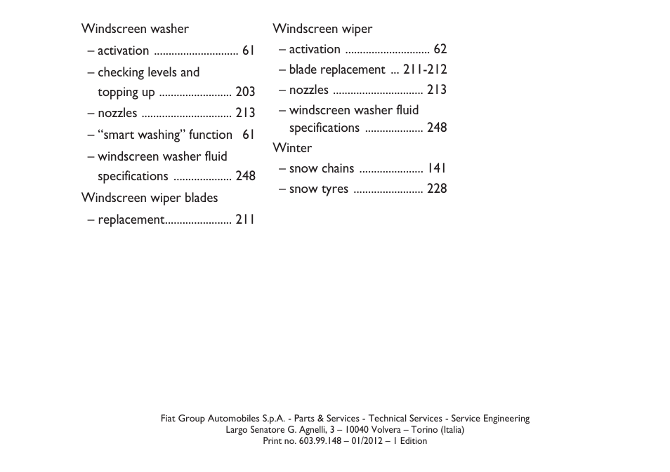 FIAT Nuovo Doblo' Panorama User Manual | Page 282 / 283