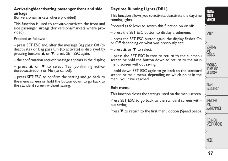 FIAT Nuovo Doblo' Panorama User Manual | Page 31 / 283