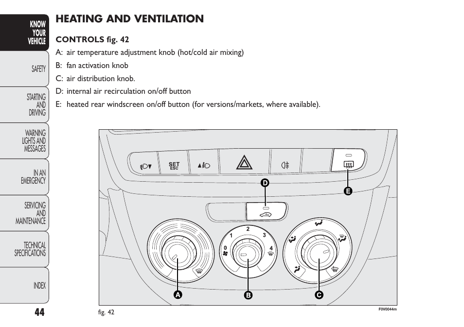 FIAT Nuovo Doblo' Panorama User Manual | Page 48 / 283