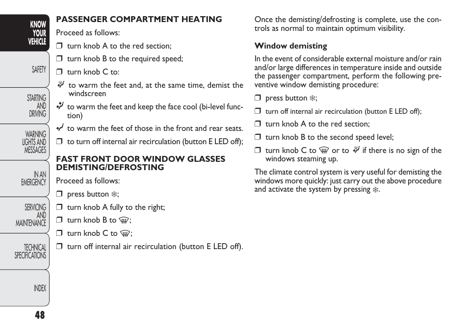 FIAT Nuovo Doblo' Panorama User Manual | Page 52 / 283