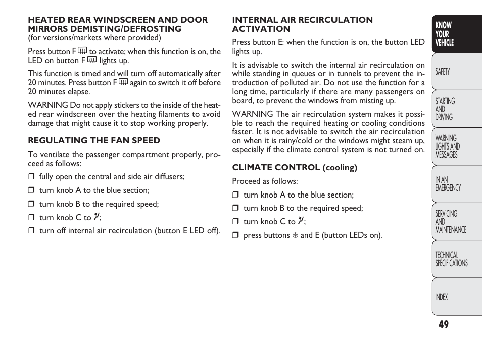 FIAT Nuovo Doblo' Panorama User Manual | Page 53 / 283