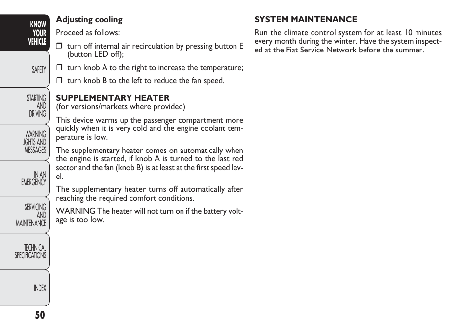 FIAT Nuovo Doblo' Panorama User Manual | Page 54 / 283