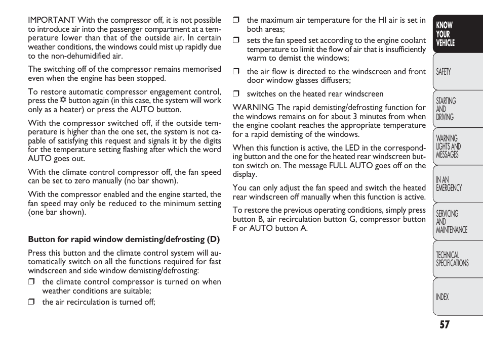 FIAT Nuovo Doblo' Panorama User Manual | Page 61 / 283