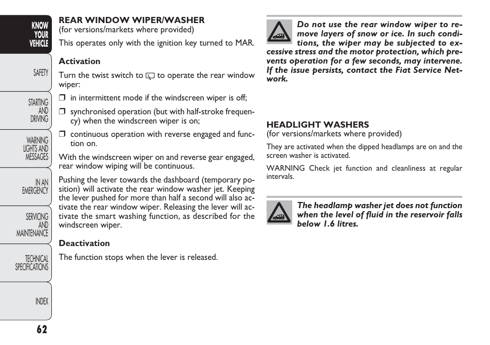 FIAT Nuovo Doblo' Panorama User Manual | Page 66 / 283