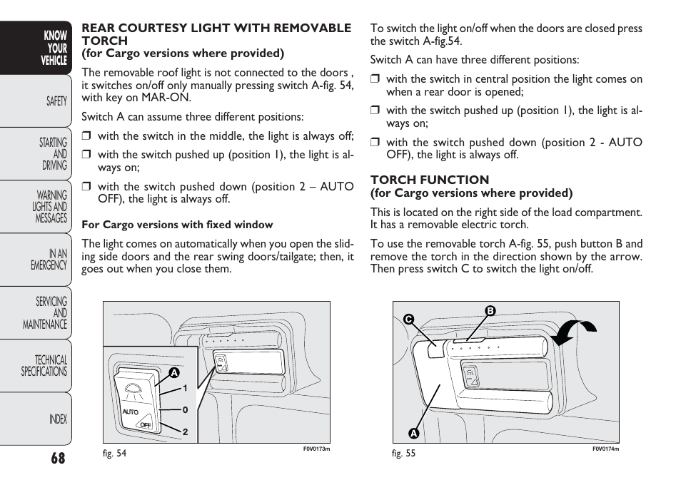 FIAT Nuovo Doblo' Panorama User Manual | Page 72 / 283