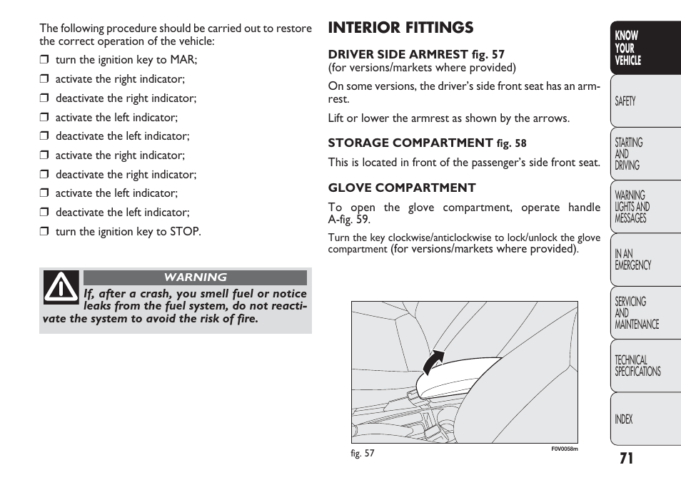 FIAT Nuovo Doblo' Panorama User Manual | Page 75 / 283