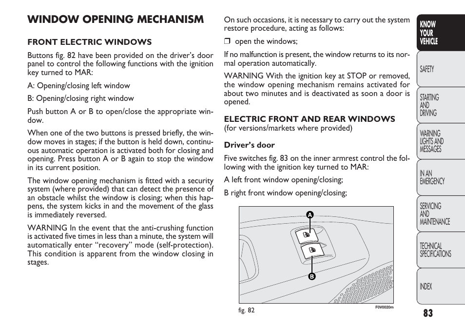 FIAT Nuovo Doblo' Panorama User Manual | Page 87 / 283