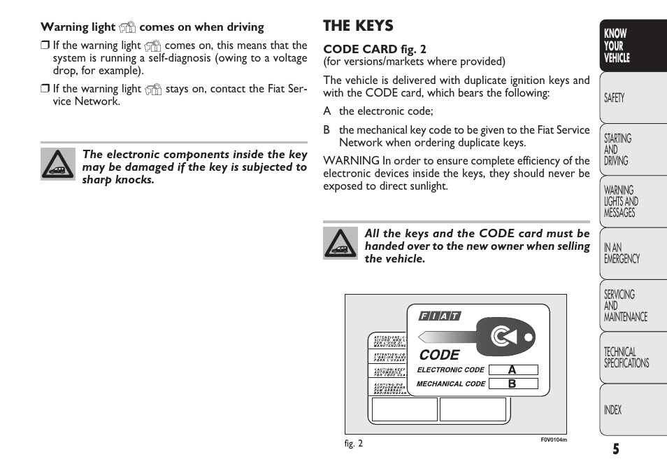 FIAT Nuovo Doblo' Panorama User Manual | Page 9 / 283