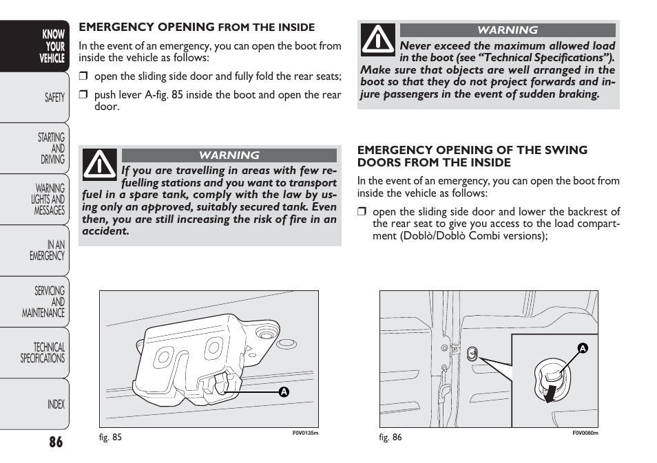 FIAT Nuovo Doblo' Panorama User Manual | Page 90 / 283