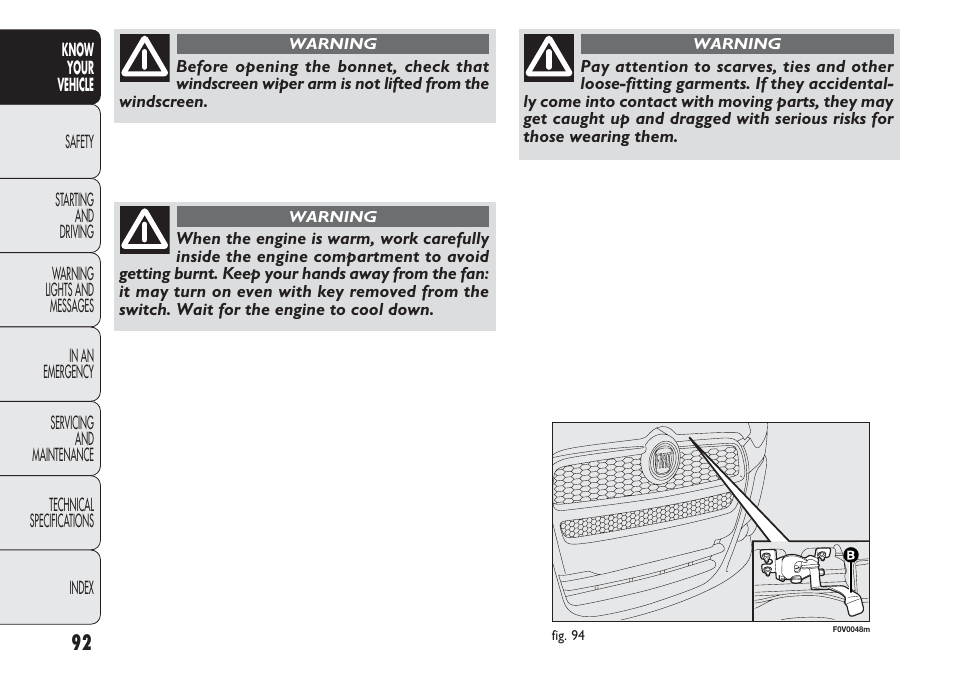 FIAT Nuovo Doblo' Panorama User Manual | Page 96 / 283