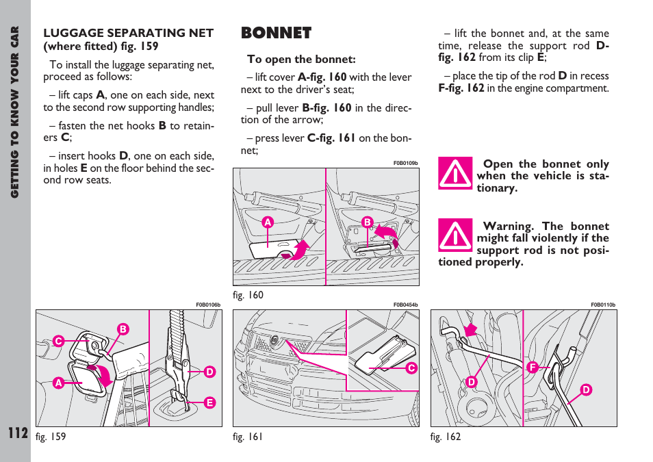 Bonnet | FIAT Ulysse User Manual | Page 113 / 254