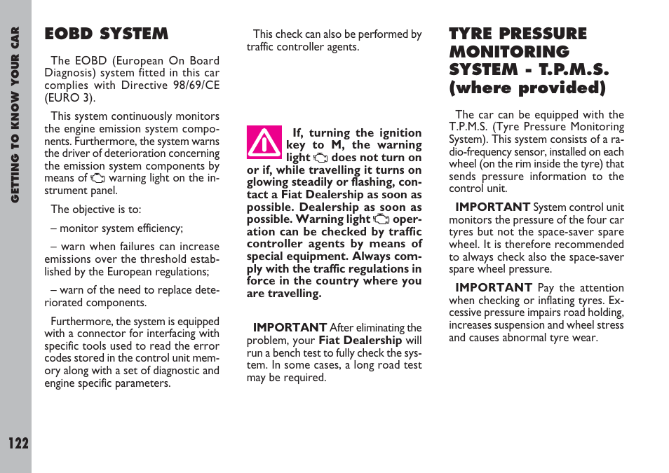 Eobd system | FIAT Ulysse User Manual | Page 123 / 254