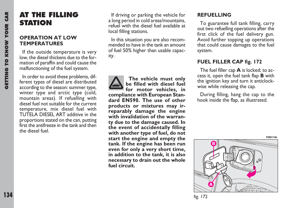 At the filling station | FIAT Ulysse User Manual | Page 135 / 254