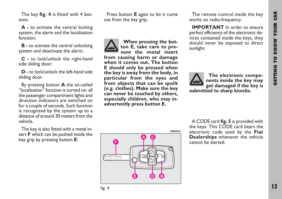 FIAT Ulysse User Manual | Page 14 / 254