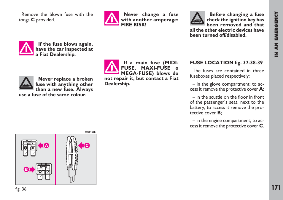 FIAT Ulysse User Manual | Page 172 / 254