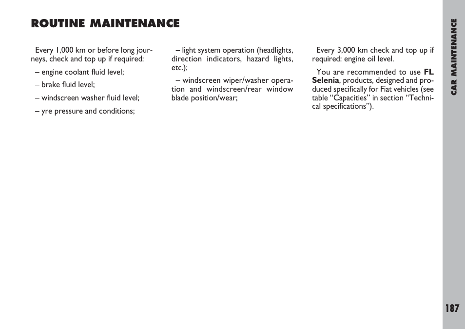 Routine maintenance | FIAT Ulysse User Manual | Page 188 / 254