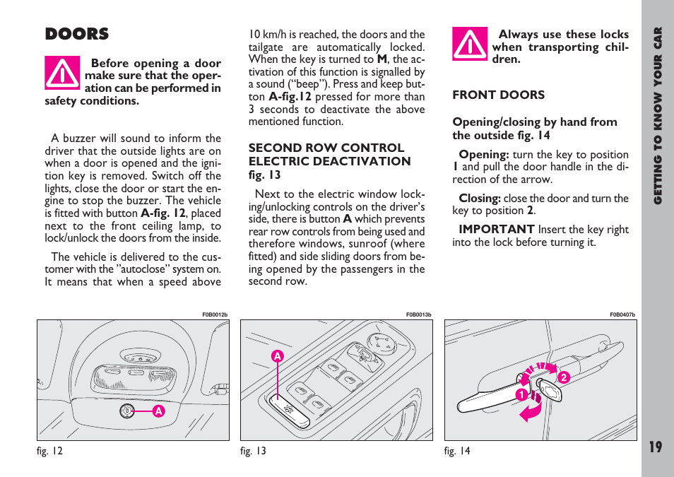 Doors | FIAT Ulysse User Manual | Page 20 / 254