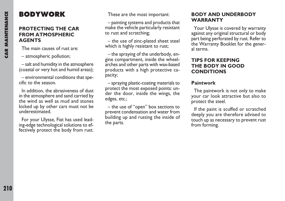 Bodywork | FIAT Ulysse User Manual | Page 211 / 254