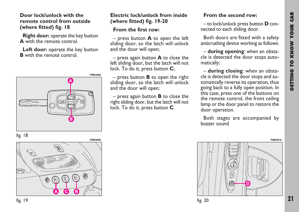 FIAT Ulysse User Manual | Page 22 / 254