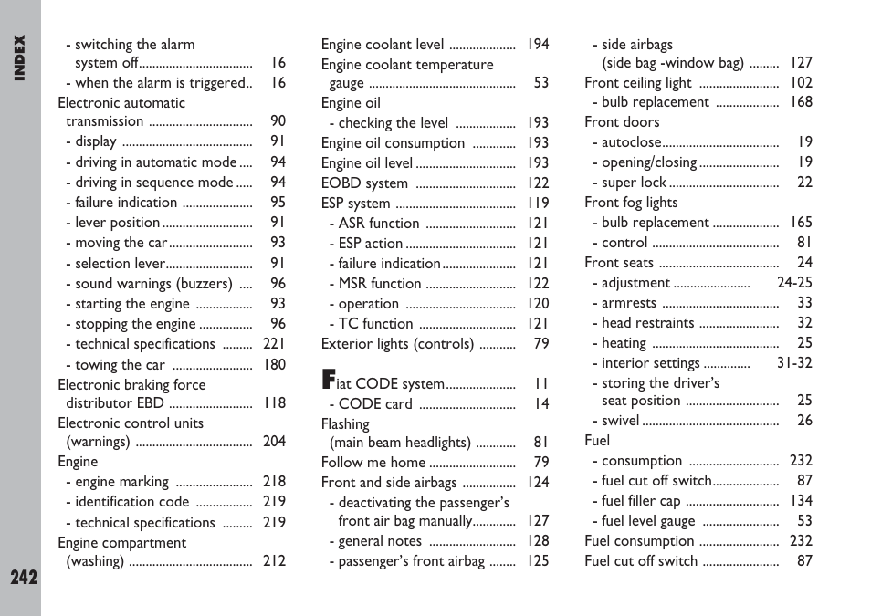 FIAT Ulysse User Manual | Page 243 / 254