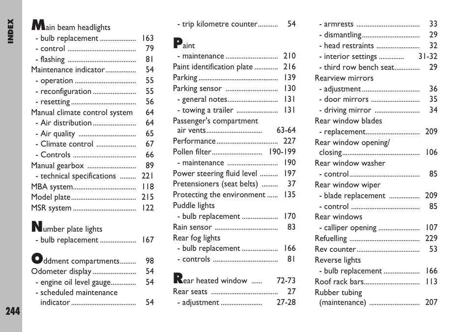 FIAT Ulysse User Manual | Page 245 / 254