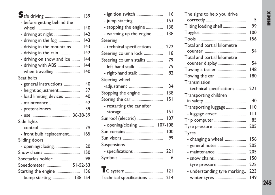 FIAT Ulysse User Manual | Page 246 / 254