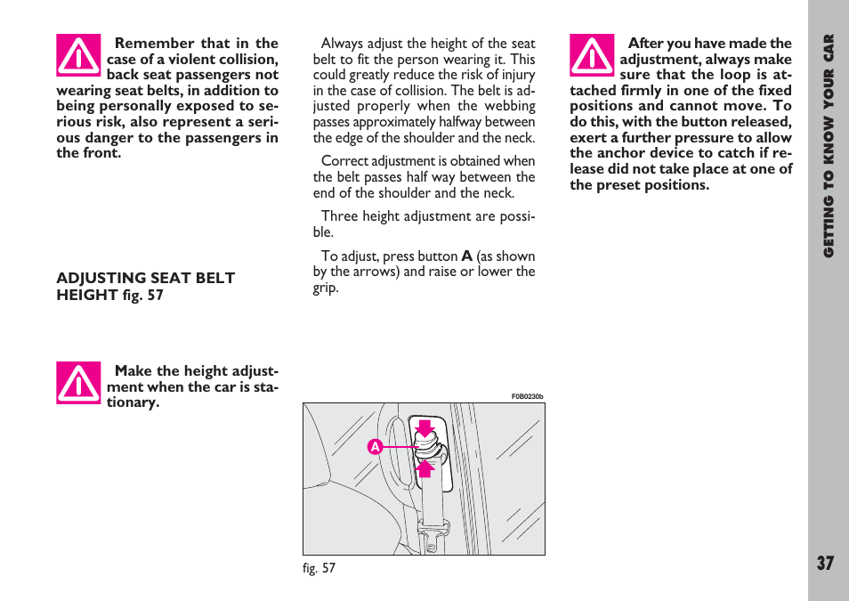 FIAT Ulysse User Manual | Page 38 / 254