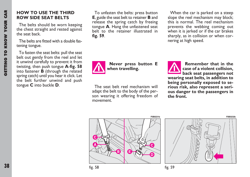 FIAT Ulysse User Manual | Page 39 / 254