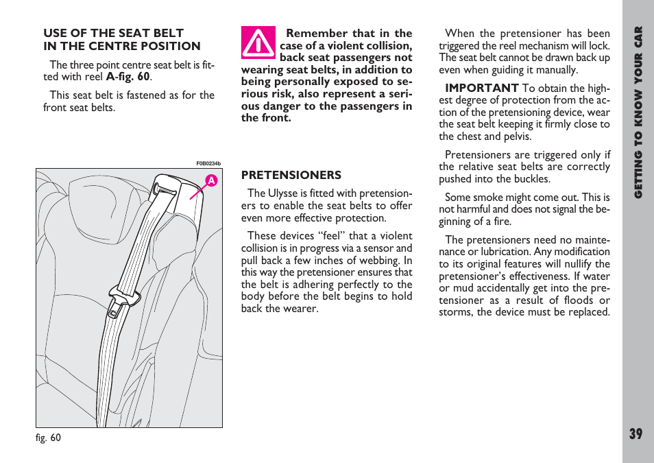 FIAT Ulysse User Manual | Page 40 / 254