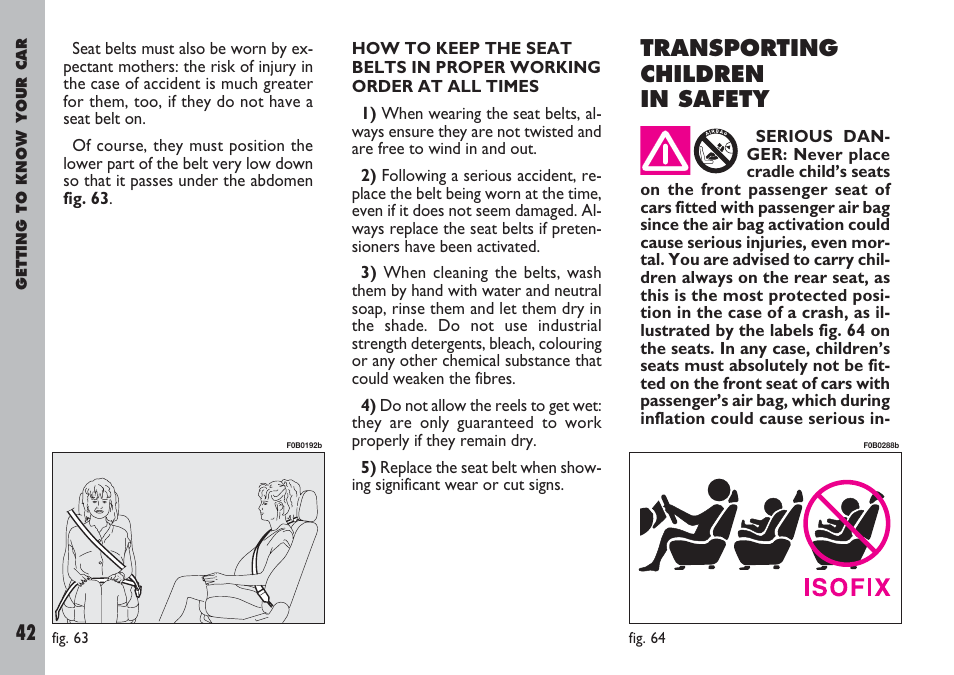 Transporting children in safety | FIAT Ulysse User Manual | Page 43 / 254