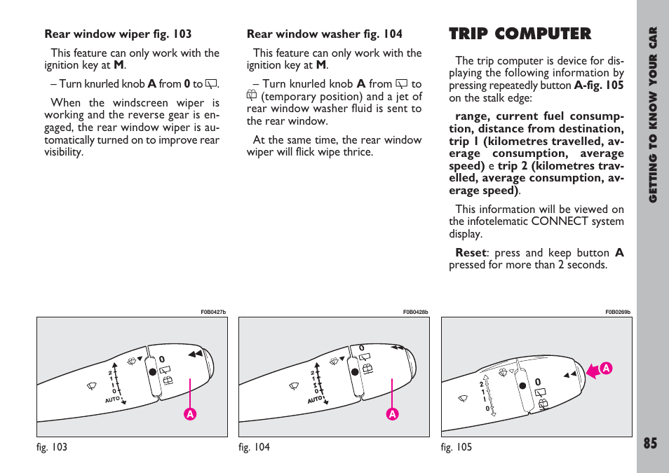 Trip computer | FIAT Ulysse User Manual | Page 86 / 254