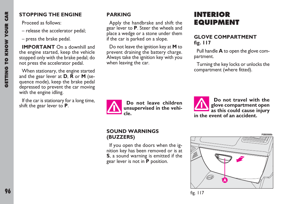 Interior equipment | FIAT Ulysse User Manual | Page 97 / 254