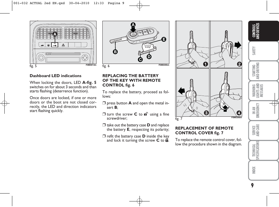 FIAT Grande Punto Actual User Manual | Page 10 / 216