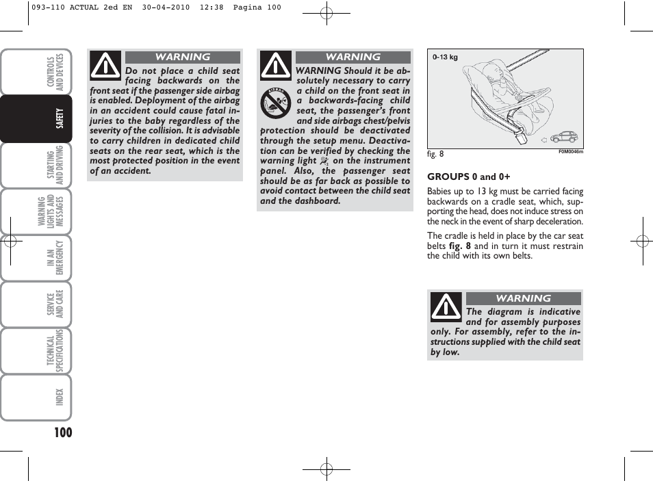 FIAT Grande Punto Actual User Manual | Page 101 / 216