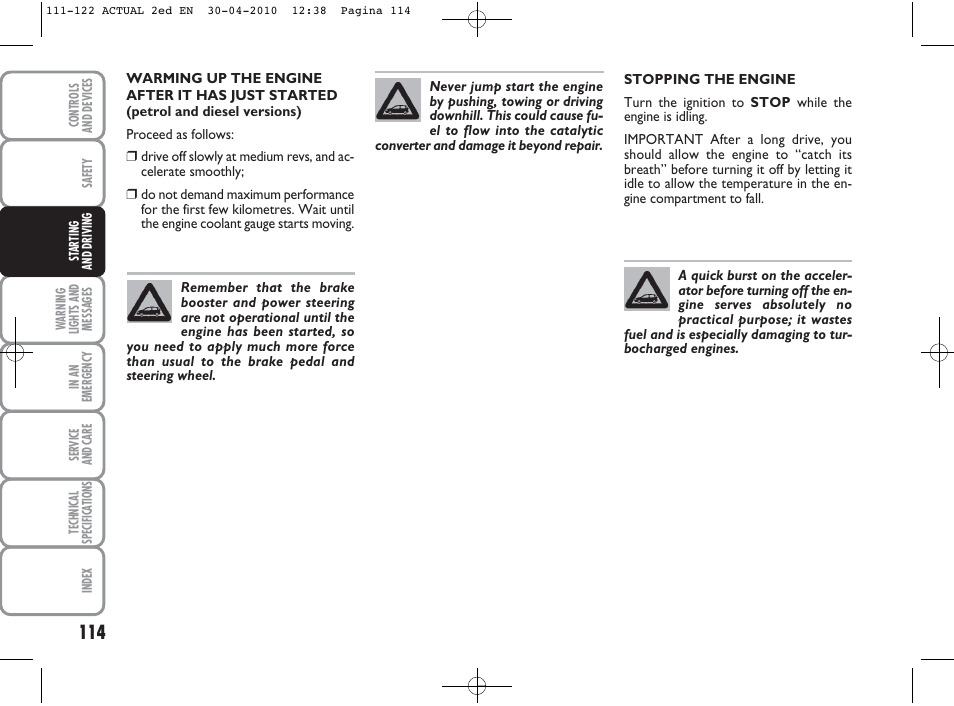 FIAT Grande Punto Actual User Manual | Page 115 / 216