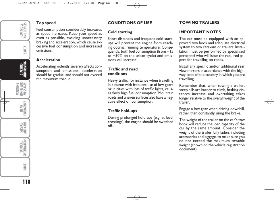 FIAT Grande Punto Actual User Manual | Page 119 / 216