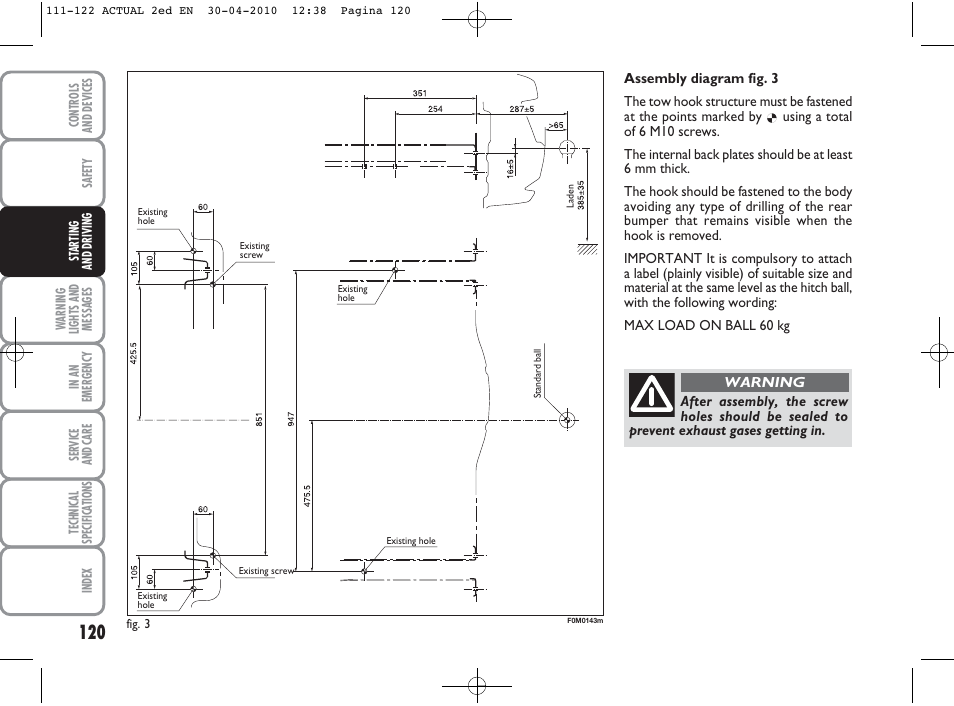 FIAT Grande Punto Actual User Manual | Page 121 / 216