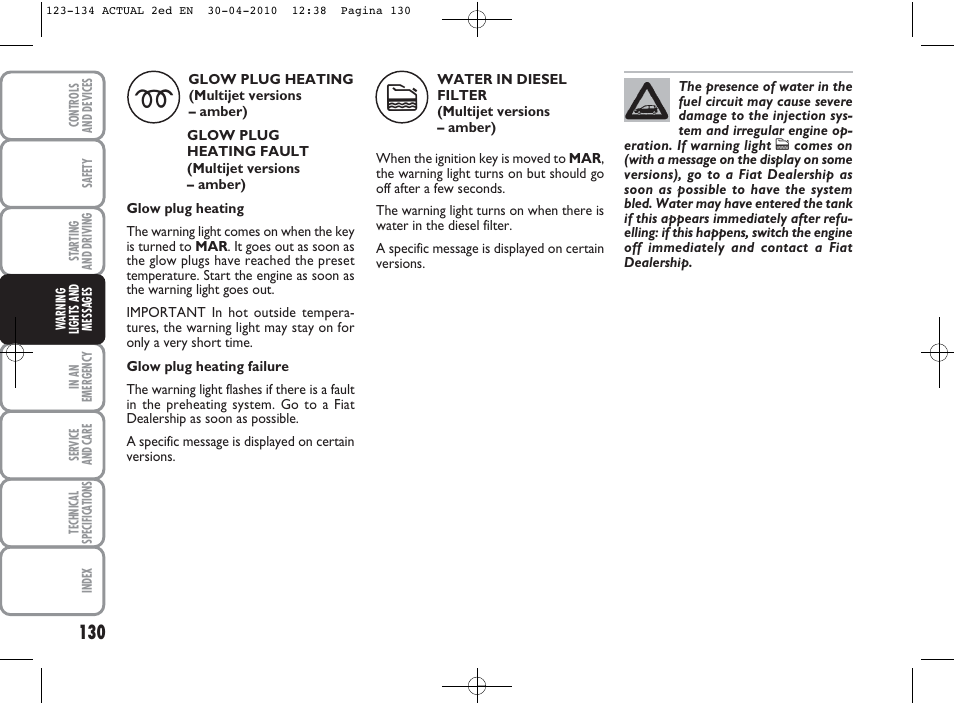 FIAT Grande Punto Actual User Manual | Page 131 / 216