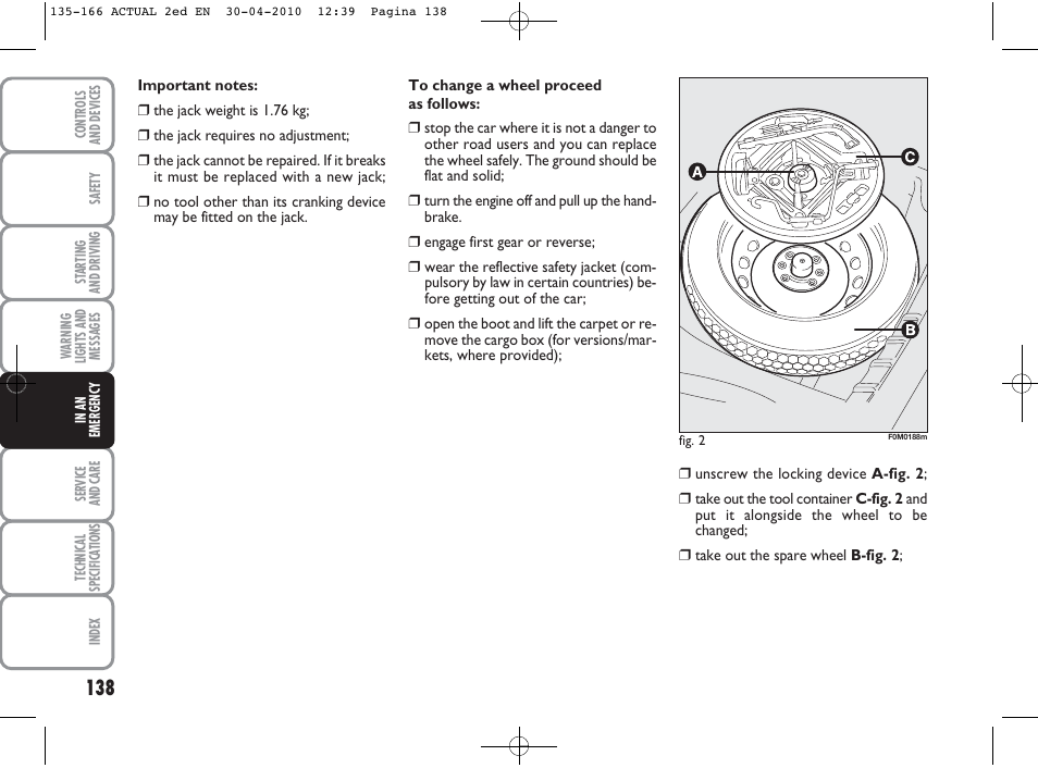 FIAT Grande Punto Actual User Manual | Page 139 / 216