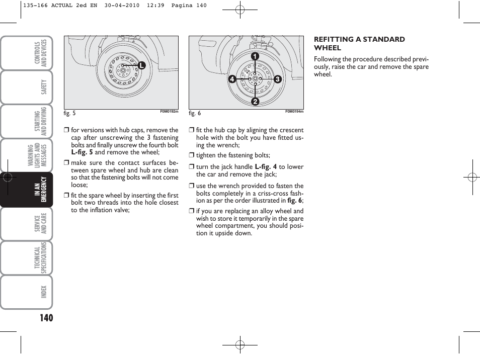 FIAT Grande Punto Actual User Manual | Page 141 / 216