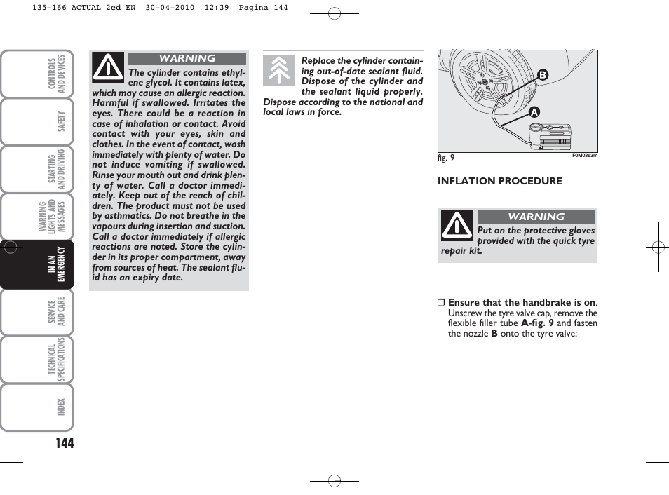 FIAT Grande Punto Actual User Manual | Page 145 / 216