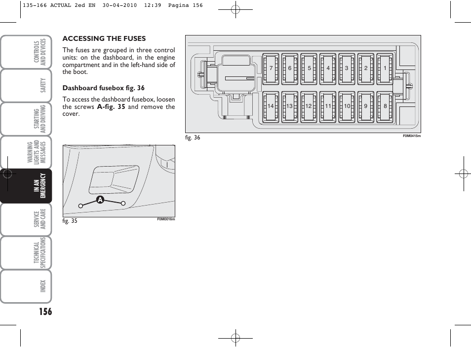 FIAT Grande Punto Actual User Manual | Page 157 / 216