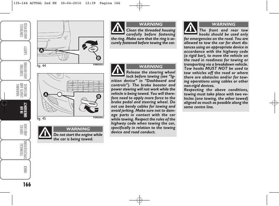 FIAT Grande Punto Actual User Manual | Page 167 / 216