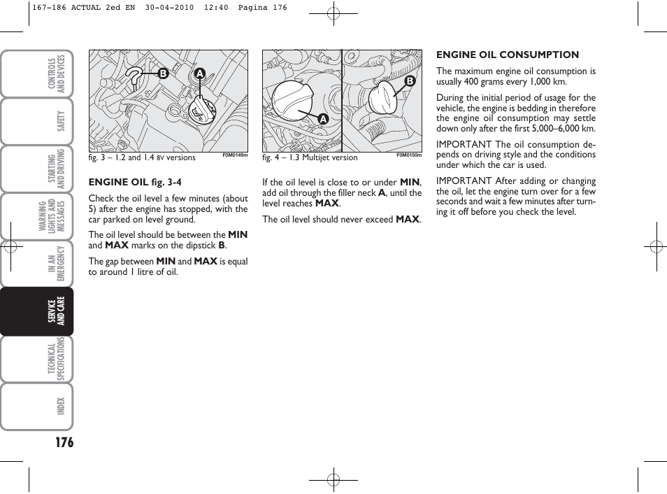 FIAT Grande Punto Actual User Manual | Page 177 / 216