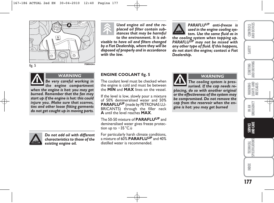 FIAT Grande Punto Actual User Manual | Page 178 / 216