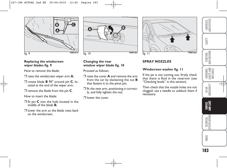 FIAT Grande Punto Actual User Manual | Page 184 / 216